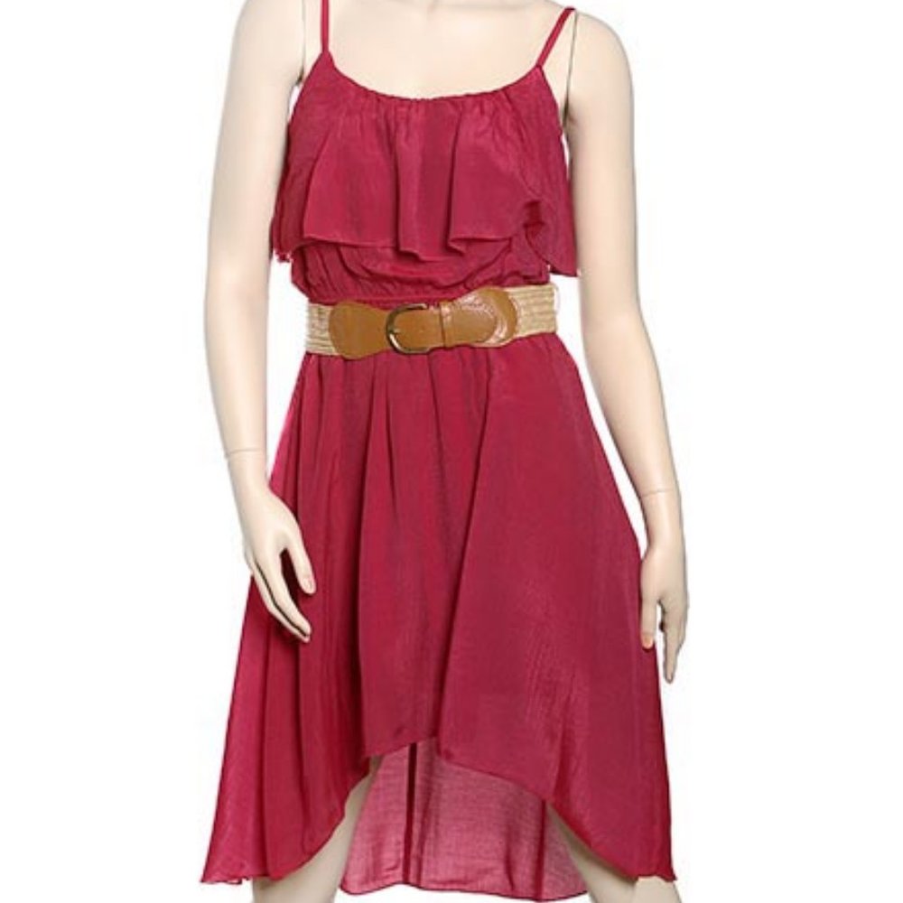 Gauze Flounce Ruffle Dress